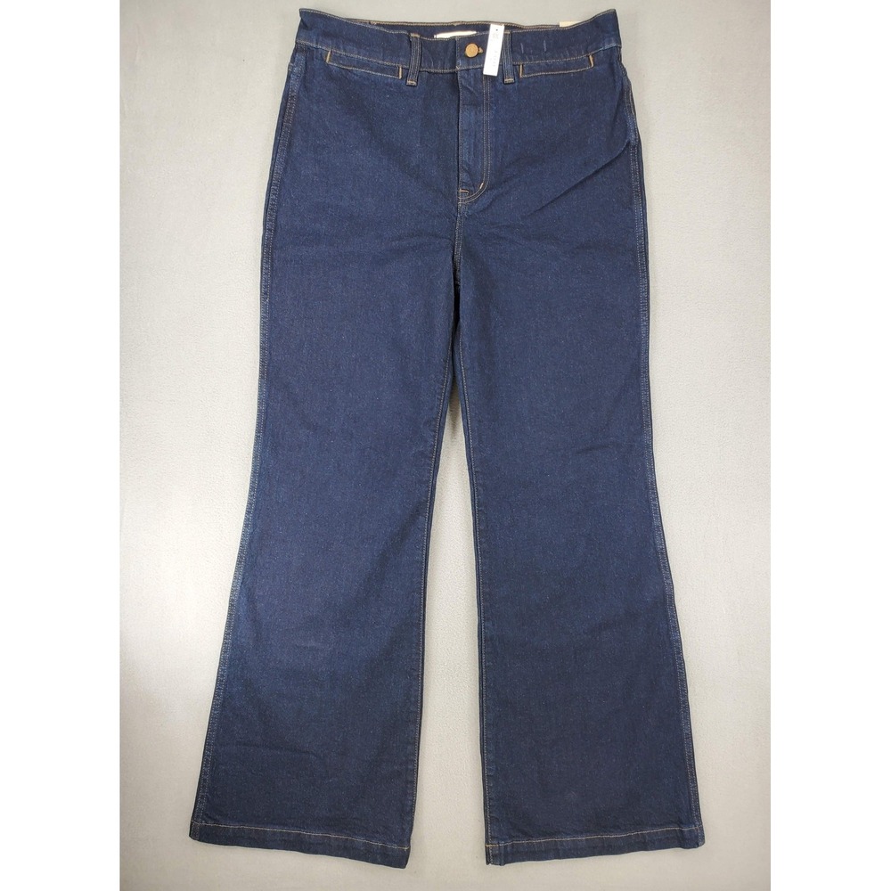 Madewell High-Rise Flare Jeans Women 31 Dark Blue Stretch Denim NEW
